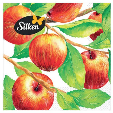 Silken Stalo servetėlės Decor Obuoliai/Svarainiai 33x33cm, 3 sluoksniai, 18vnt