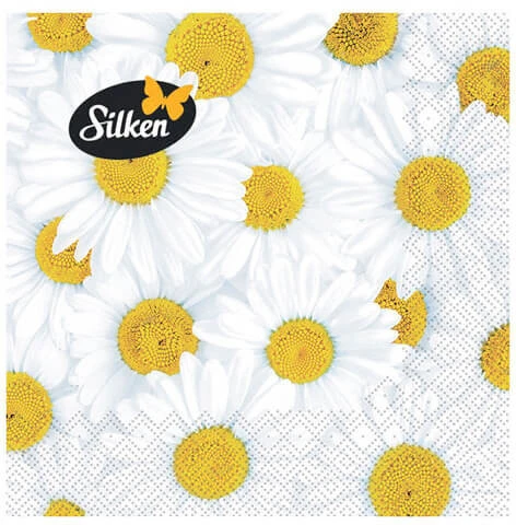 Silken Stalo servetėlės Decor Ramunėlė 33x33cm, 3 sluoksniai 18vnt