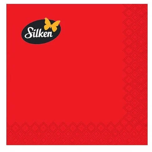 Silken Stalo servetėlės vienspalvės RAUDONOS 33x33cm, 20vnt
