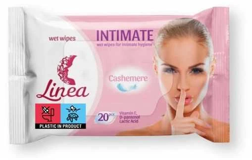 Sunvita Group Naturelle Intymios higienos drėgnos servetėlės LINEA Intimate, 20vnt.
