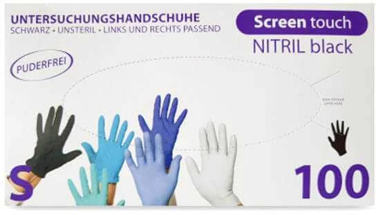 Vienkartinės nitrilinės pirštinės TOPGLOVE S dydis, juodos spalvos 100vnt