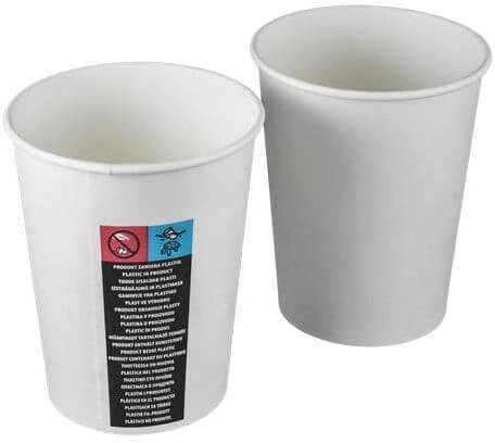Vienkartinės popierinės stiklinės CLARINA 250ml, 50vnt
