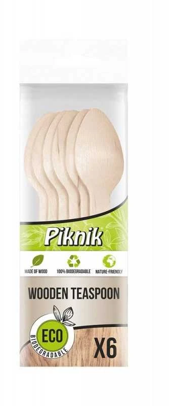 Vienkartiniai mediniai šaukštai Piknik ECO 6vnt