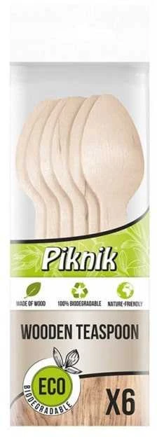 Vienkartiniai mediniai šaukštai Piknik ECO 6vnt