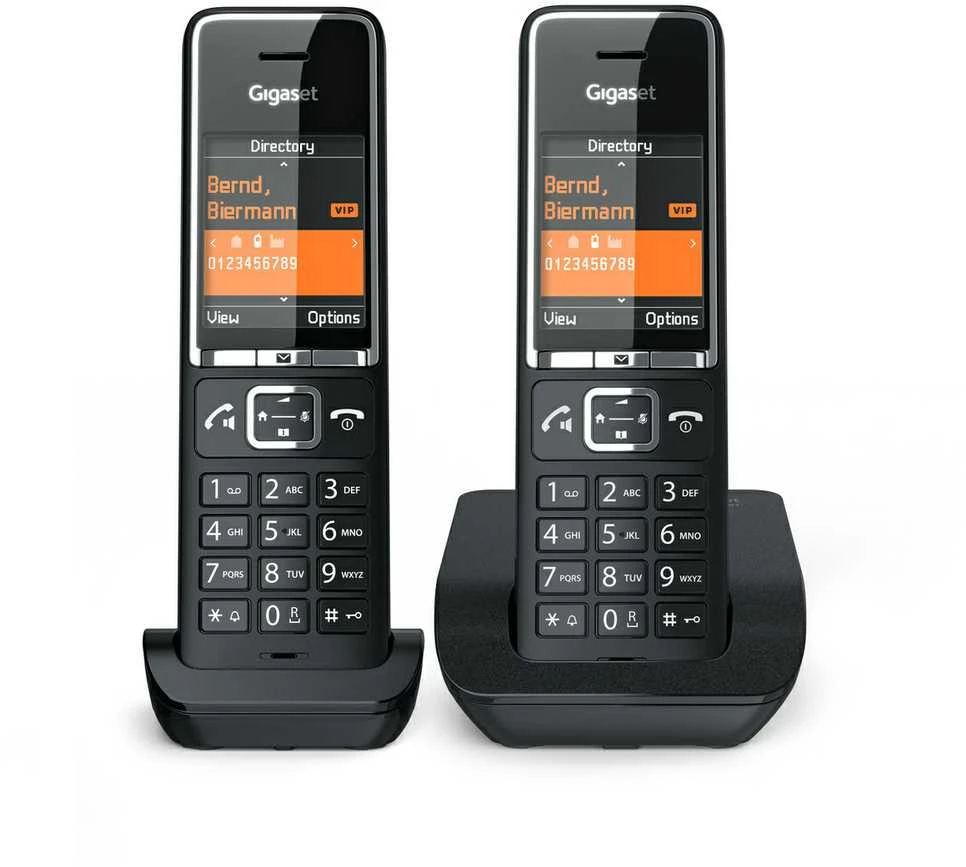 Belaidis telefonas - Gigaset Comfort 550 Duo TFT Ekranas, 200 Kontaktų, Juodas Chromas