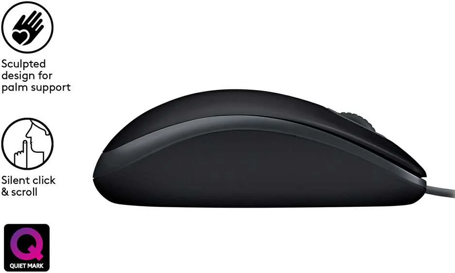 Pelė Logitech B110 Silent, Juoda