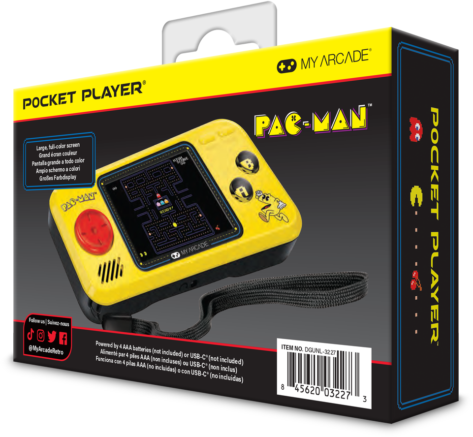 MY ARCADE Mano arkadinis kišeninis žaidėjas Pacman 3 žaidimai