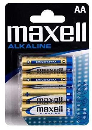 AA Baterijos - Maxell LR6, 4 Vnt. Mėlynos