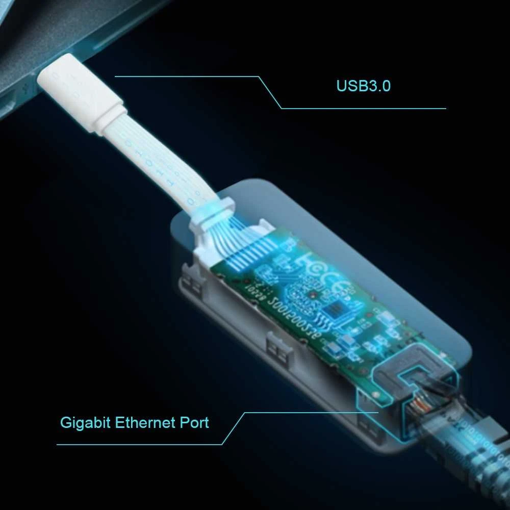 TP-LINK | UE300C | USB Type-C į RJ45 Gigabit Ethernet tinklo adapteris | 10/100/1000 Mbit/s