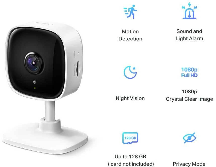 TP-LINK | Namų apsauga Wi-Fi kamera | Tapo C110 | Kubas | 3 MP | 3,3 mm/F/2,0 | Privatumo režimas, garso ir šviesos signalizacija, judesio aptikimas ir pranešimai, patobulintas naktinis matymas | H.264 | Micro SD, maks. 256 GB