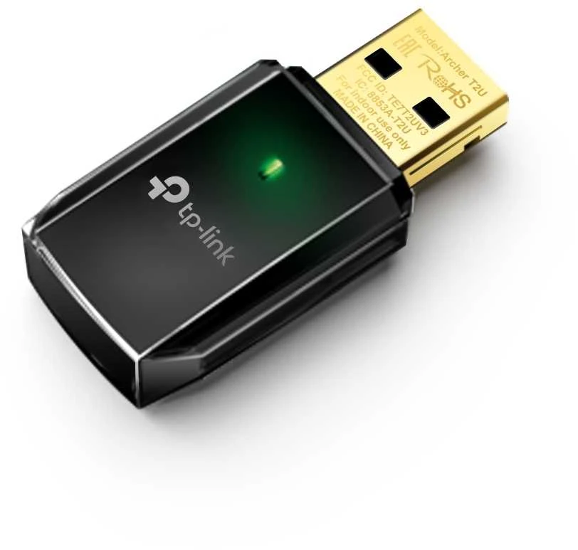 TP-LINK AC600 dviejų dažnių belaidis USB adapteris MTK 1T1R 433 Mbps esant 5 GHz dažniui + 150 Mbps esant 2,4 GHz dažniui 802.11ac/a/b/g/n USB 2.0