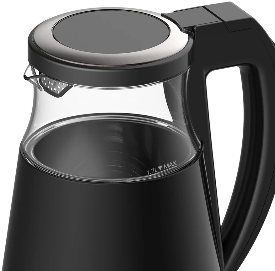 Xiaomi | Elektrinis stiklas Virdulys EU | Elektrinis | 2200 W | 1,7 l | Stiklas | 360° sukamasis pagrindas | Juodas/Nerūdijantis plienas
