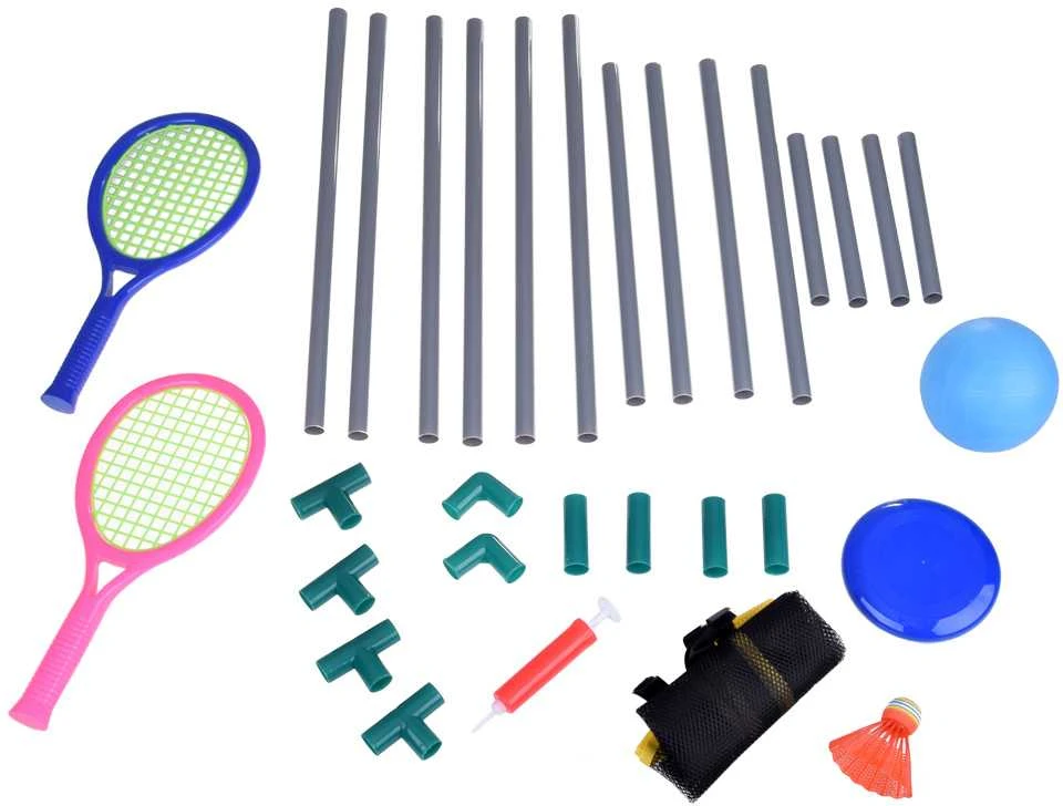 Jokomisiada 3in1 sportinis rinkinys Tinklinio tinklelis, Badmintono kamuolys, diskas SP0772