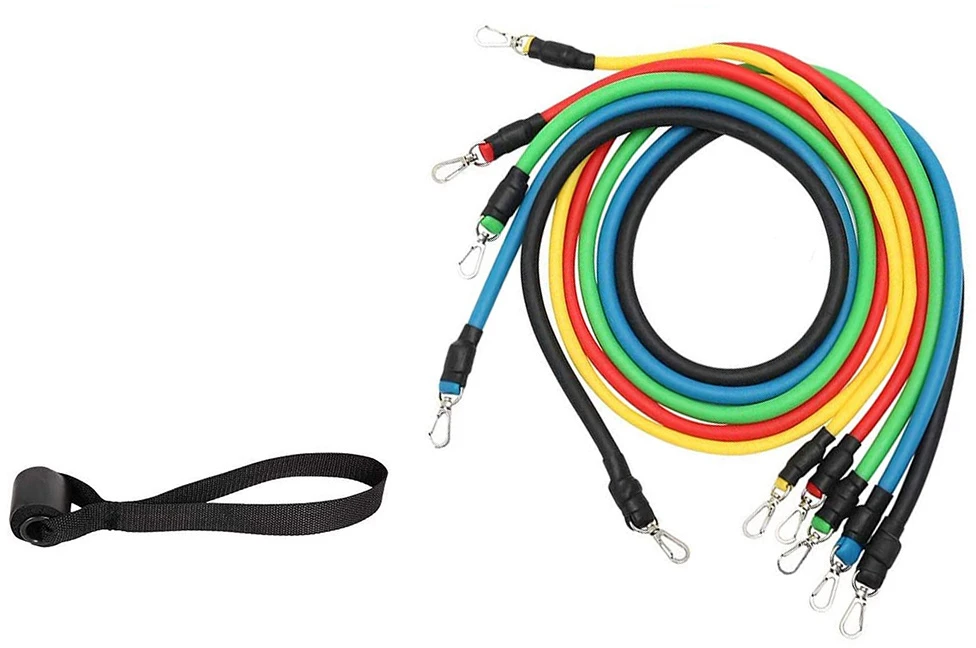 Exercise bands set of 5 resistance bands expander