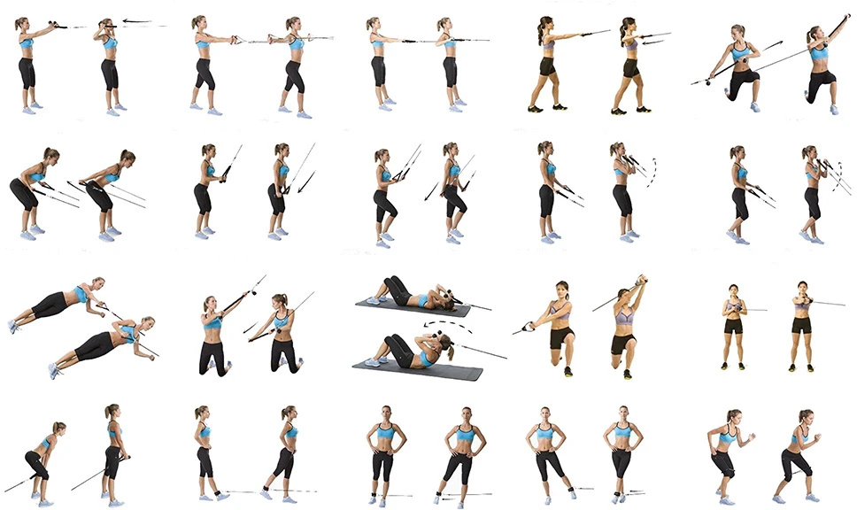 Exercise bands set of 5 resistance bands expander