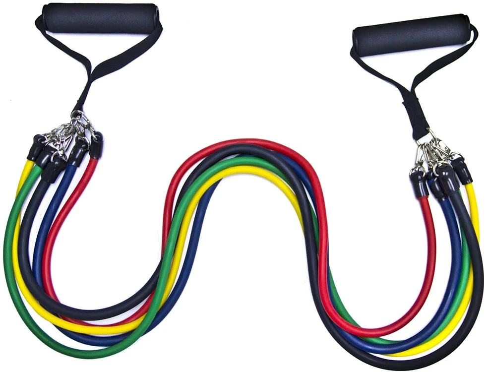 Exercise bands set of 5 resistance bands expander
