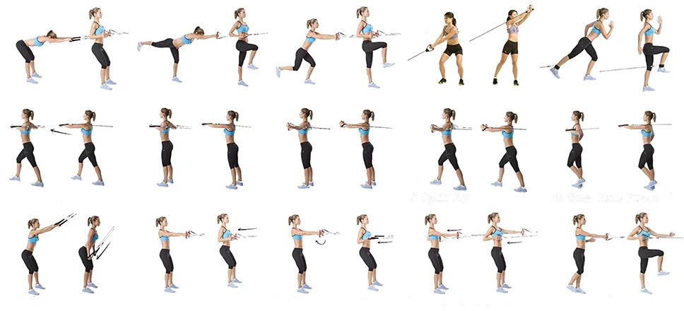 Exercise bands set of 5 resistance bands expander