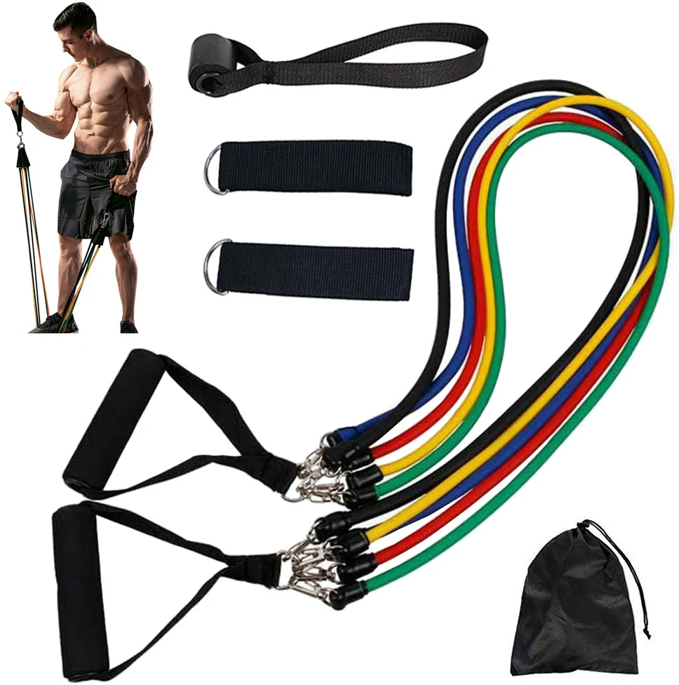 Exercise bands set of 5 resistance bands expander