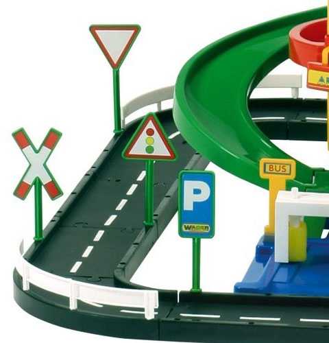 Wader 5 aukštų automobilių stovėjimo aikštelė su keliu ir automobiliais Polesie