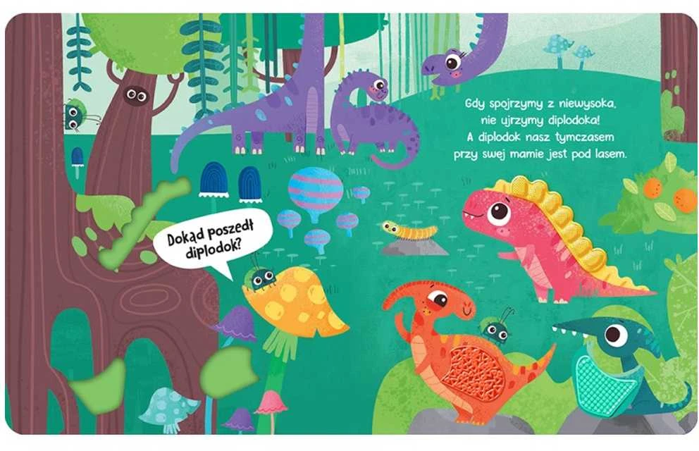 Aksjomat Knyga sensoryczna Dinusie i mamusie KS1051 – interaktyvi dinozaurų knygelė
