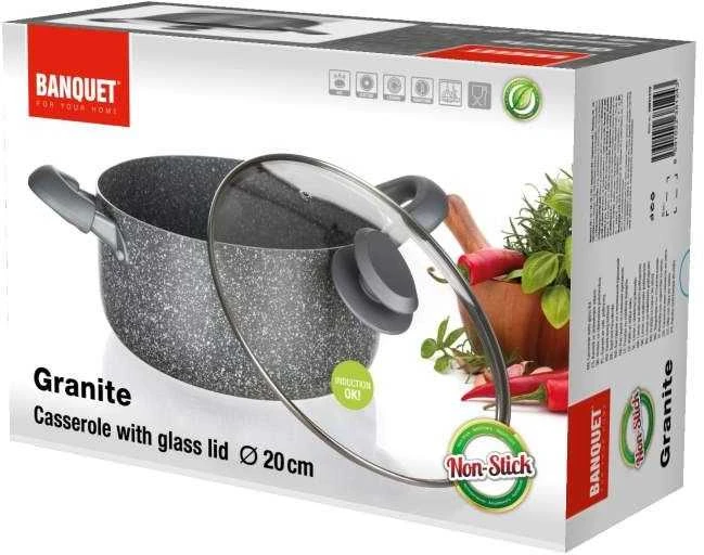 Banquet Puodas 20cm iš aliuminio su keramine danga "Granite"
