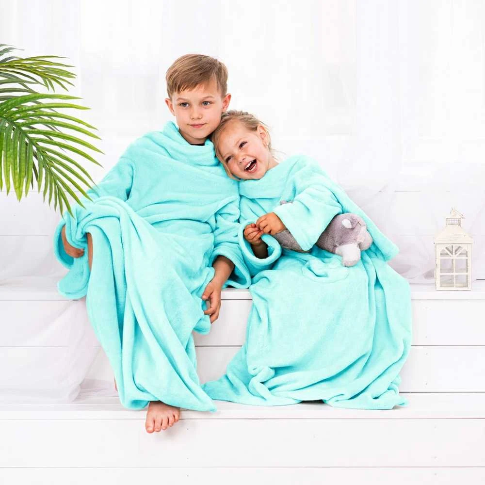 Antklodė Lazykids turkio spalvos lygi klasikinė 90x105 DecoKing