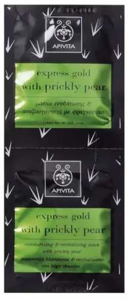 Drėkinamoji ir atgaivinanti kaukė Apivita su dygliuota kriauše 2x8ml