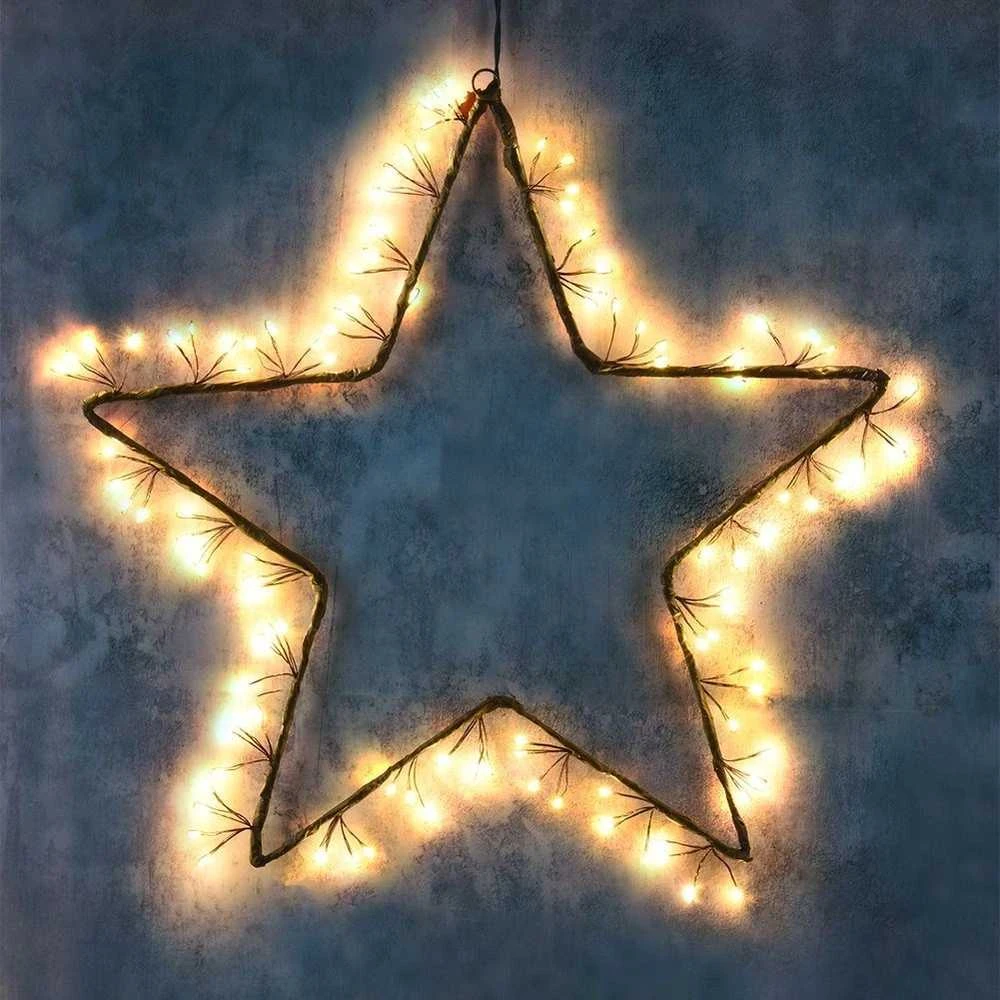 Apšviesta žvaigždė 120 LED 40 cm - Kalėdoms