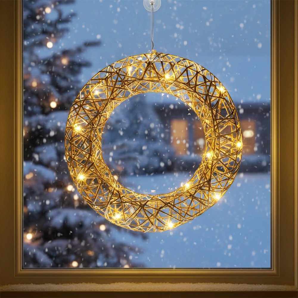 None Apšviestas kalėdų vainikas 30 cm su 20 LED