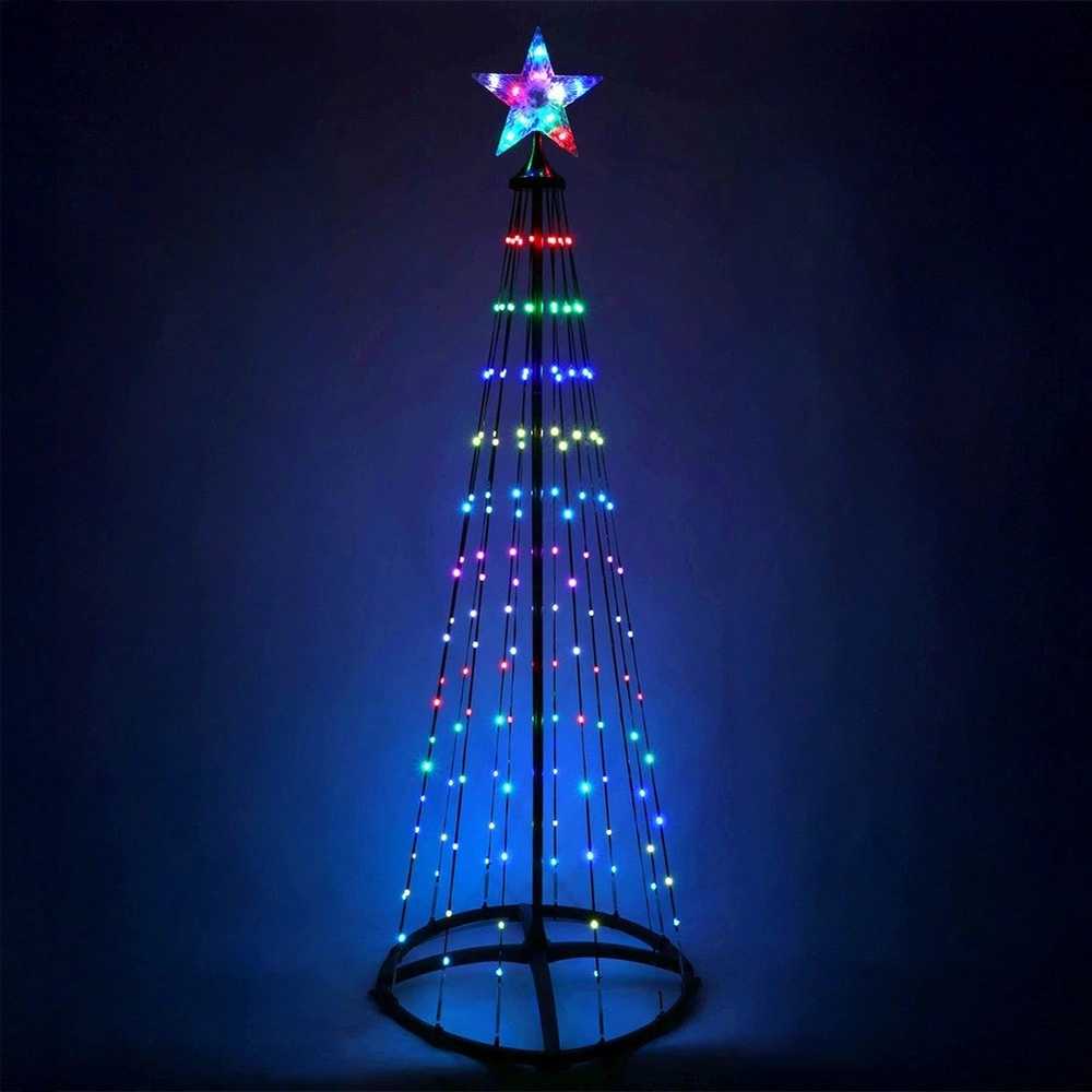 Christmas Decoration Apšviestas LED Kalėdų medis 150 cm su 154 RGB LED