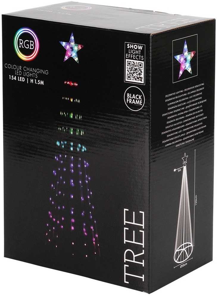 Christmas Decoration Apšviestas LED Kalėdų medis 150 cm su 154 RGB LED
