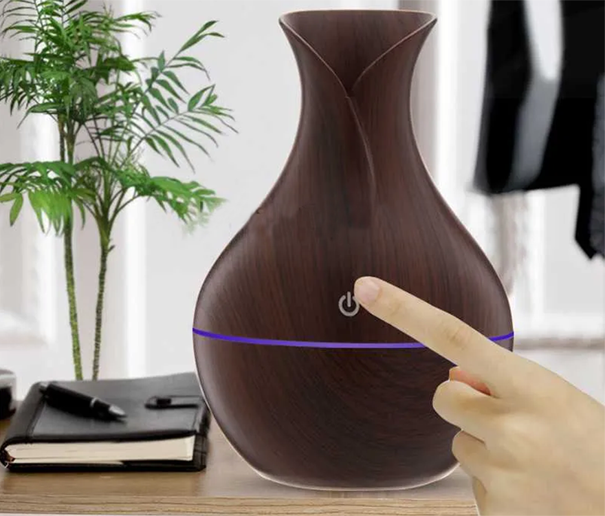 Oro drėkintuvas su aromaterapijos funkcija, RGB apšvietimu ir USB maitinimu, 200 ml