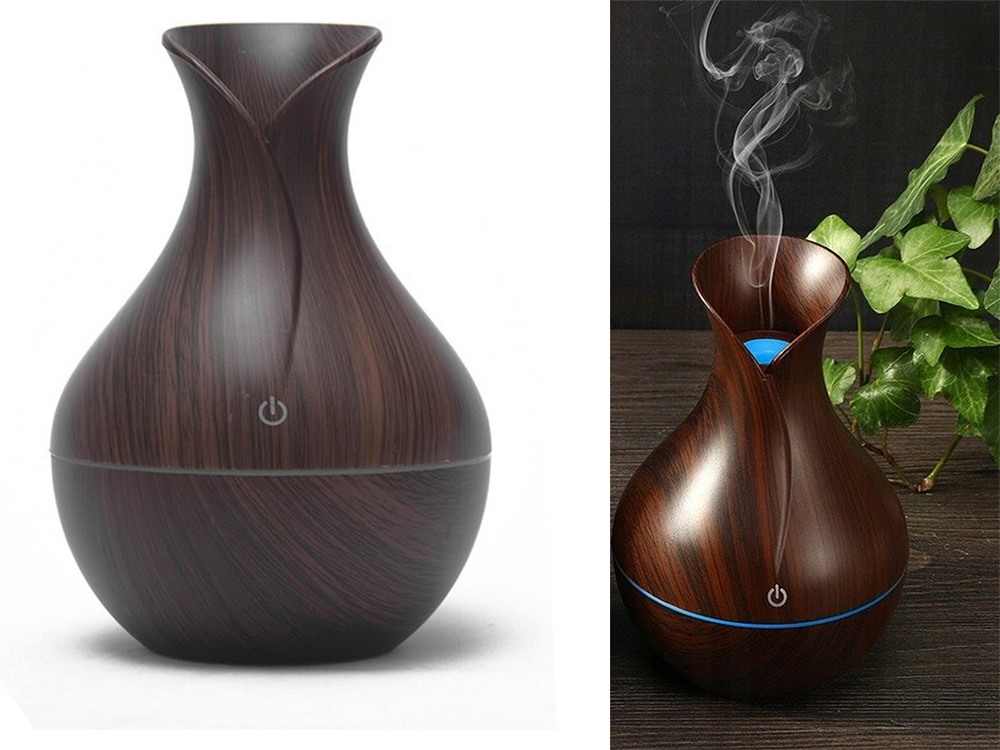 Oro drėkintuvas su aromaterapijos funkcija, RGB apšvietimu ir USB maitinimu, 200 ml