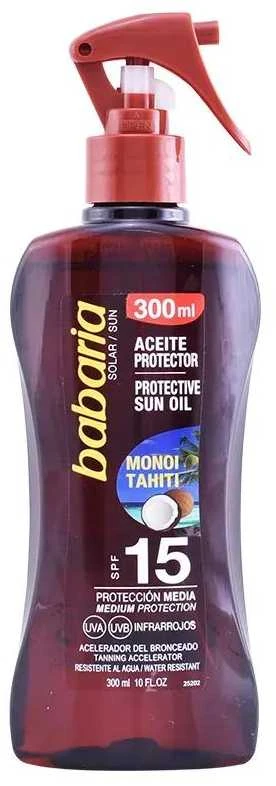 "Babaria" apsauginis aliejus nuo saulės Spf15 su Tahitian Monoï aliejumi 300ml