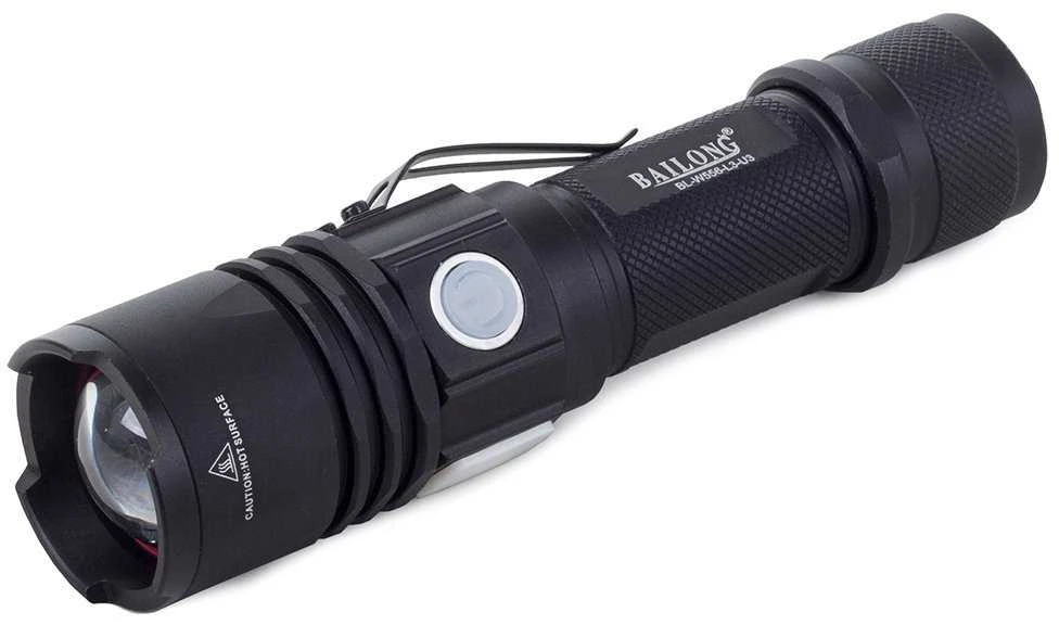 Žibintuvėlis Bailong W556 su CREE XM-L T6 dioda ir USB įkrovimu