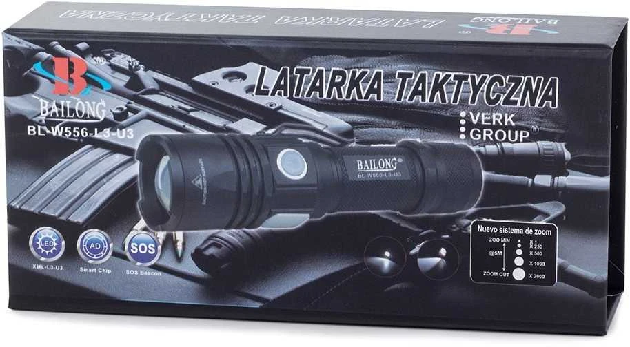 Žibintuvėlis Bailong W556 su CREE XM-L T6 dioda ir USB įkrovimu