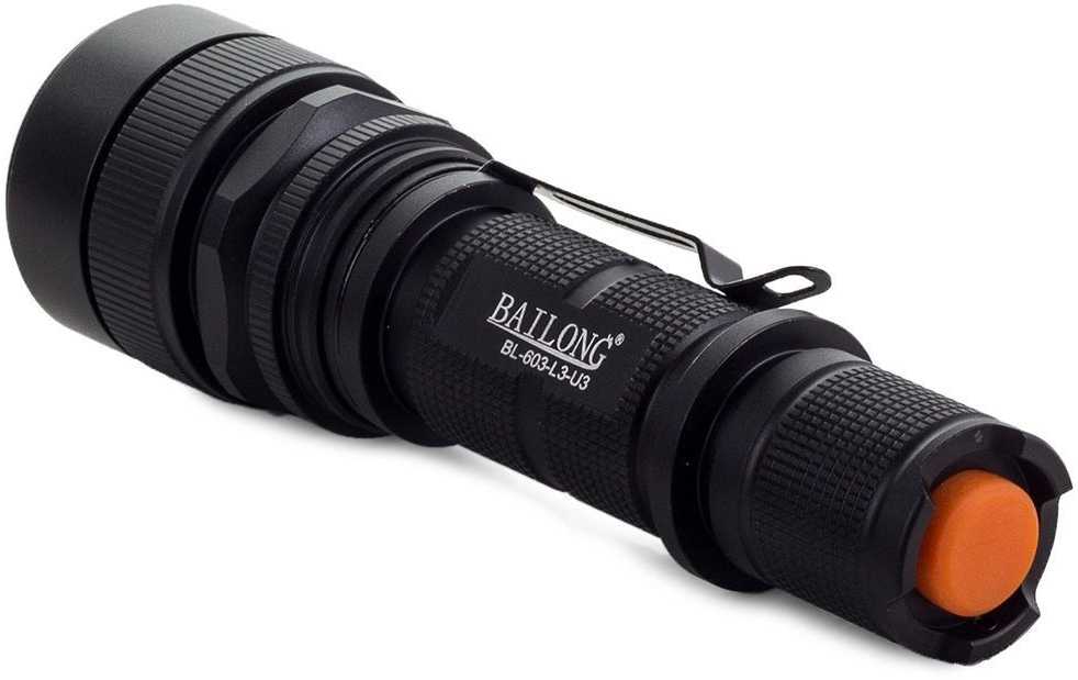 Žibintuvėlis Bailong 603 LED su CREE XM-L T6 dioda ir USB krovimu