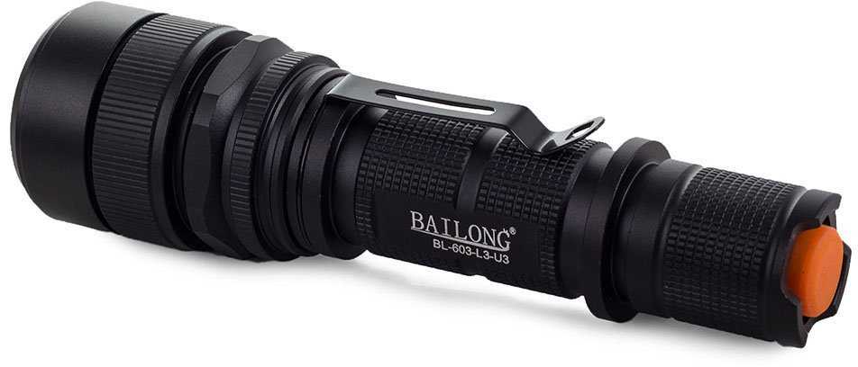 Žibintuvėlis Bailong 603 LED su CREE XM-L T6 dioda ir USB krovimu
