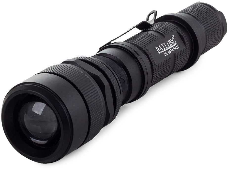 Žibintuvėlis Bailong 603 LED su CREE XM-L T6 dioda ir USB krovimu