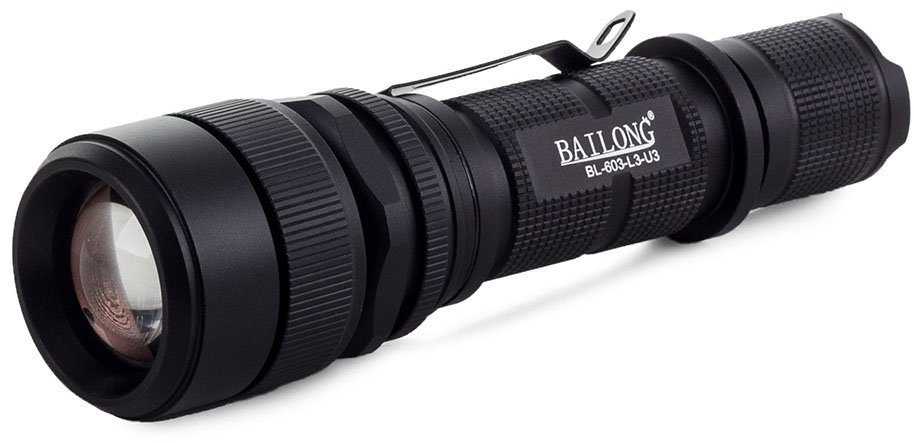 Žibintuvėlis Bailong 603 LED su CREE XM-L T6 dioda ir USB krovimu