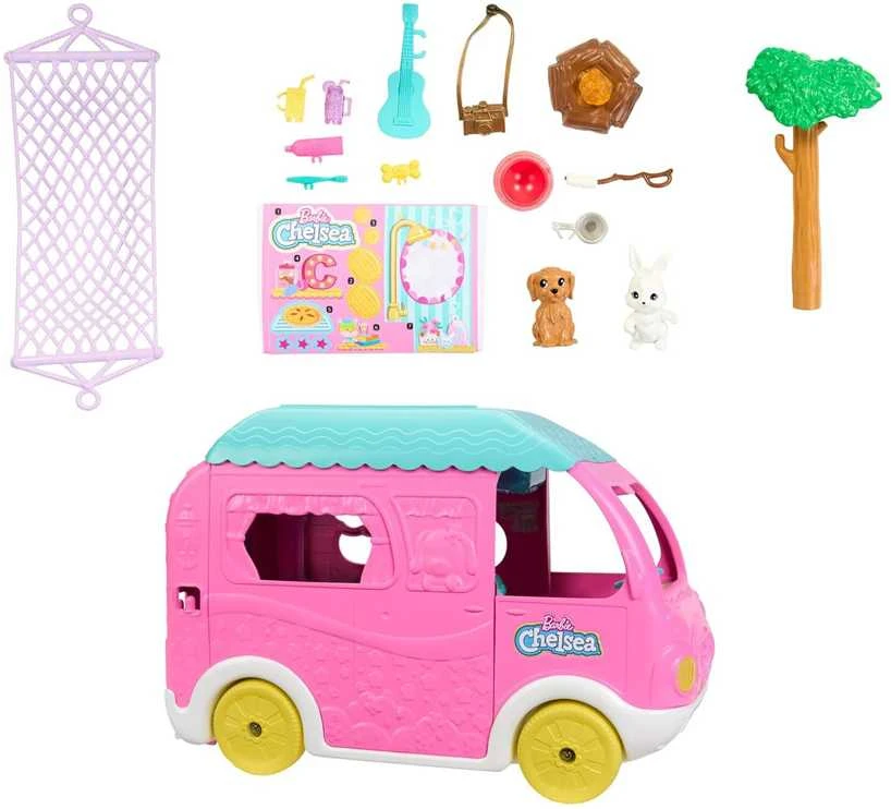 Barbie Barbės kemperis „Chelsea Mini Doll“ + Gyvūnų aksesuarai HNH90 ZA5091