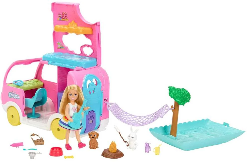 Barbie Barbės kemperis „Chelsea Mini Doll“ + Gyvūnų aksesuarai HNH90 ZA5091