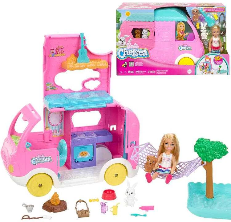 Barbie Barbės kemperis „Chelsea Mini Doll“ + Gyvūnų aksesuarai HNH90 ZA5091