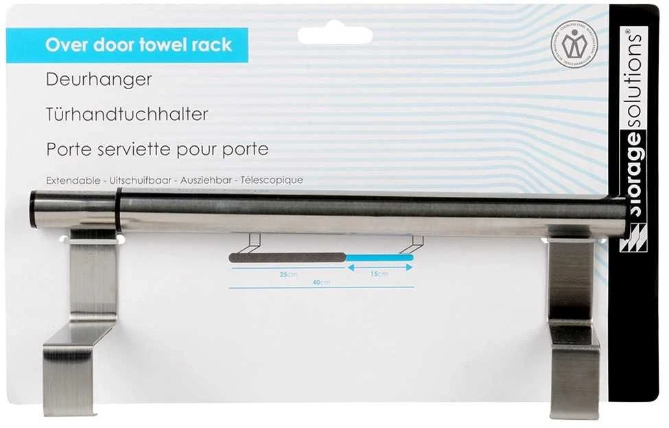 Bathroom Solutions Virtuvės rankšluosčių laikiklis, 25-40 cm, reguliuojamas, nerūdijančio plieno