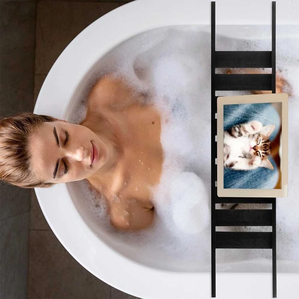 Bathroom Solutions Vonios Lentyna 68 cm Bambuko Medinė Juoda