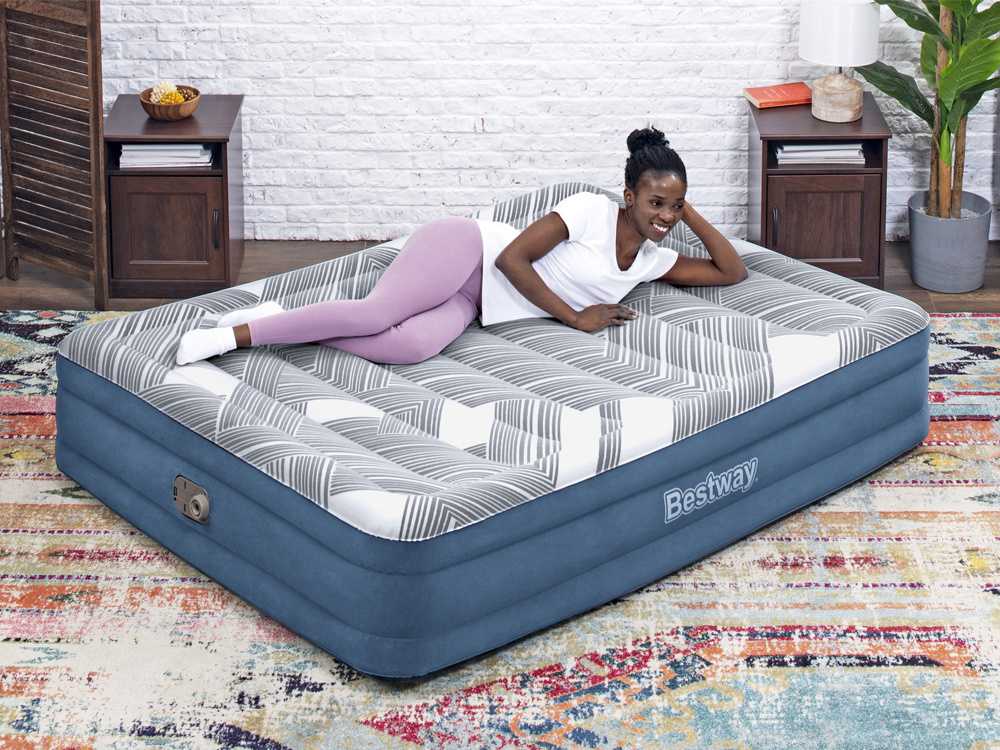 „Bestway 2“ asmens patogus karalienės čiužinys 203x152x36cm įmontuotas siurblys 6712y