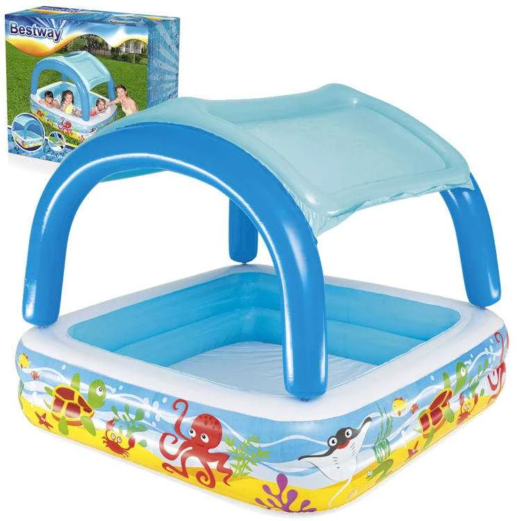 Bestway pripučiamas baseinas su stogeliu, 140x140x114 cm