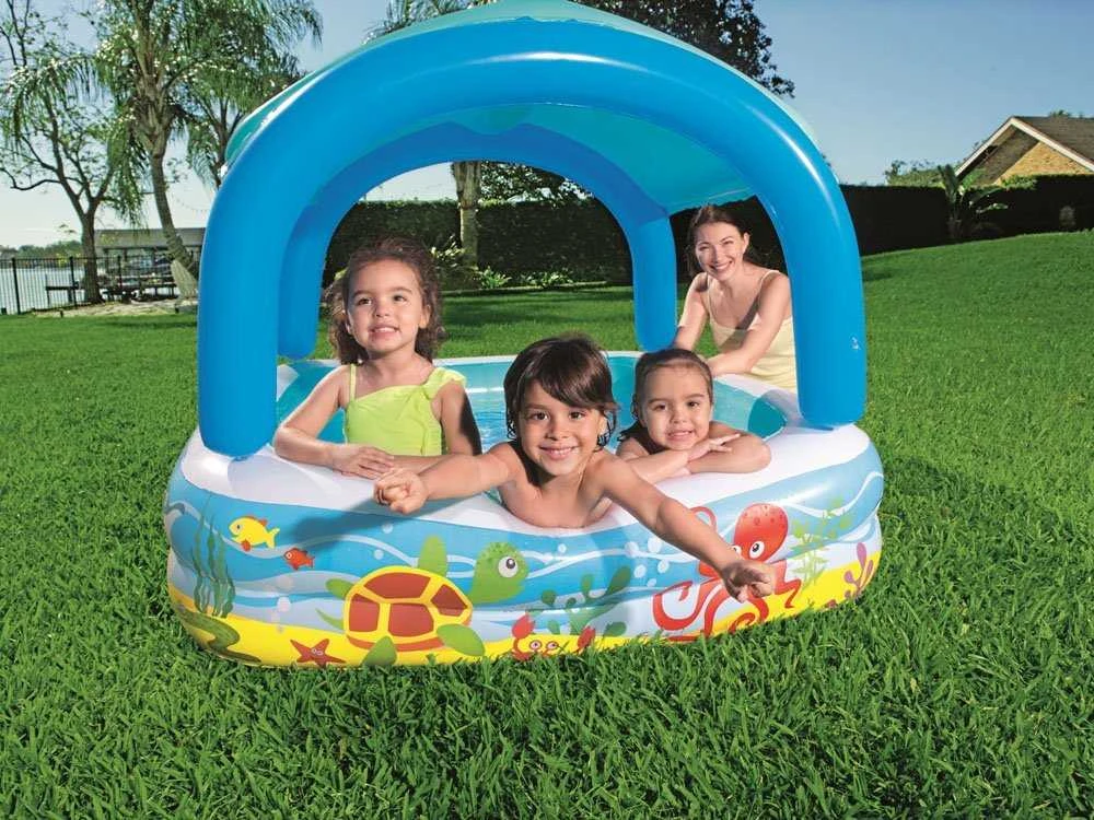 Bestway pripučiamas baseinas su stogeliu, 140x140x114 cm