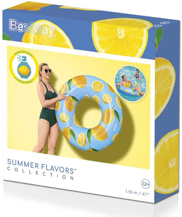 BESTWAY plaukimo ratas Scentsational Lemon, diametras 1.19m, 36229
