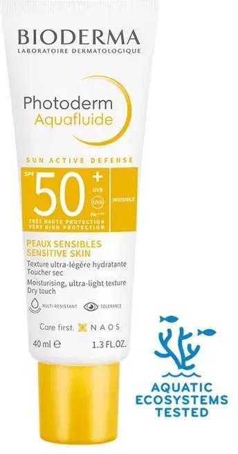 ioderma Photoderm Aquafluide apsauginis kremas nuo saulės visų tipų odai, SPF50+, 40 ml